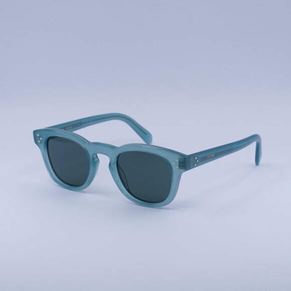 ?️ New Celine CL40233I 93N Sunglasses - Lime Transparent Frame, Green Lenses